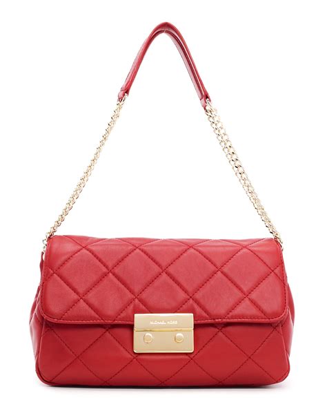 michael michael kors large sloan quilted shoulder bag red|Michael Kors sloan crossbody.